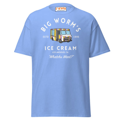 Big Worm’s Ice Cream T-Shirt | Retro LA Streetwear Tee - Carolina Blue - T-Shirts Online