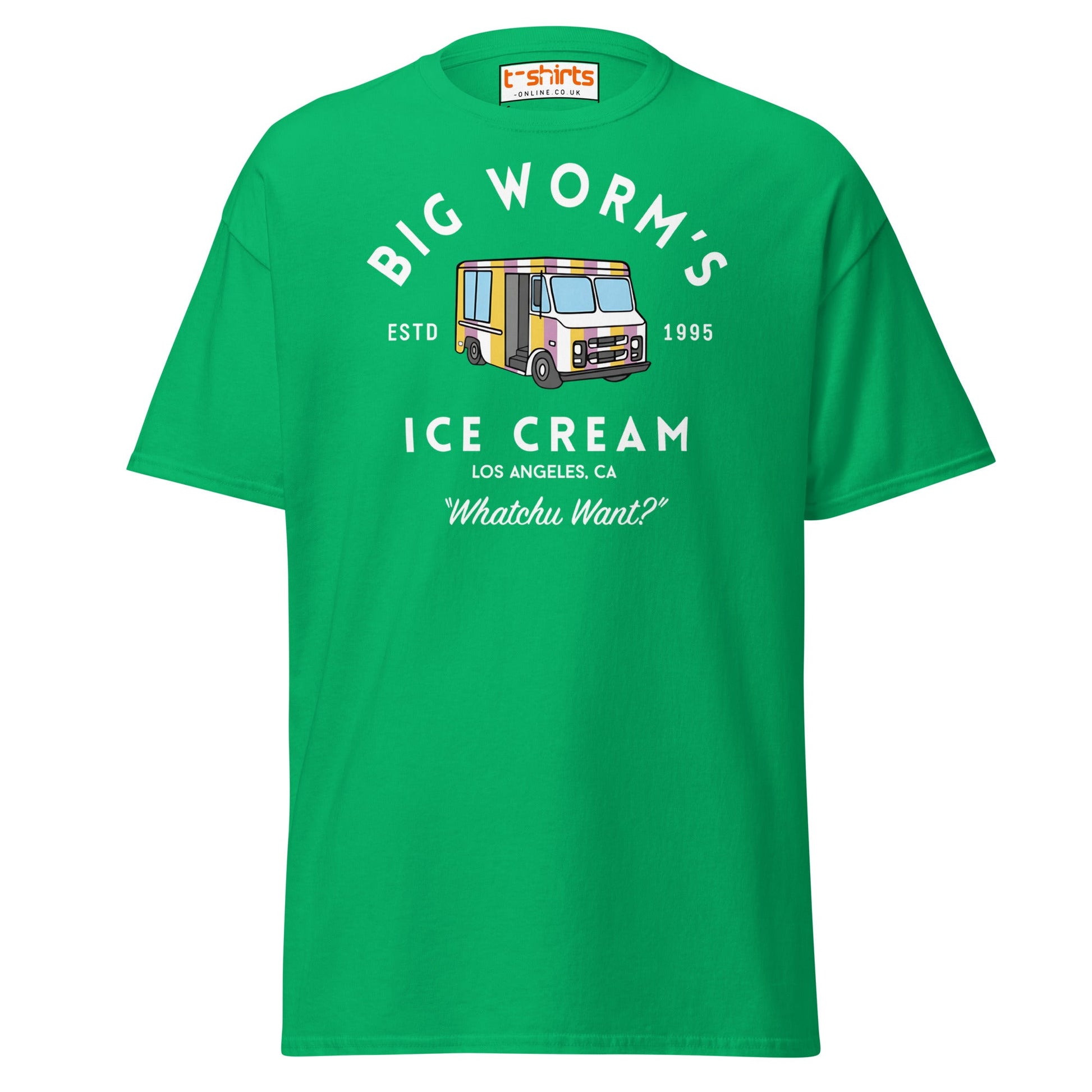 Big Worm’s Ice Cream T-Shirt | Retro LA Streetwear Tee - Irish Green - T-Shirts Online