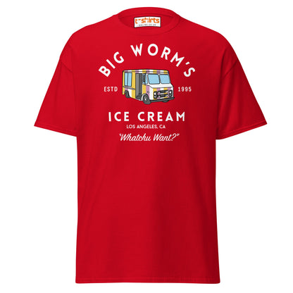 Big Worm’s Ice Cream T-Shirt | Retro LA Streetwear Tee - Red - T-Shirts Online