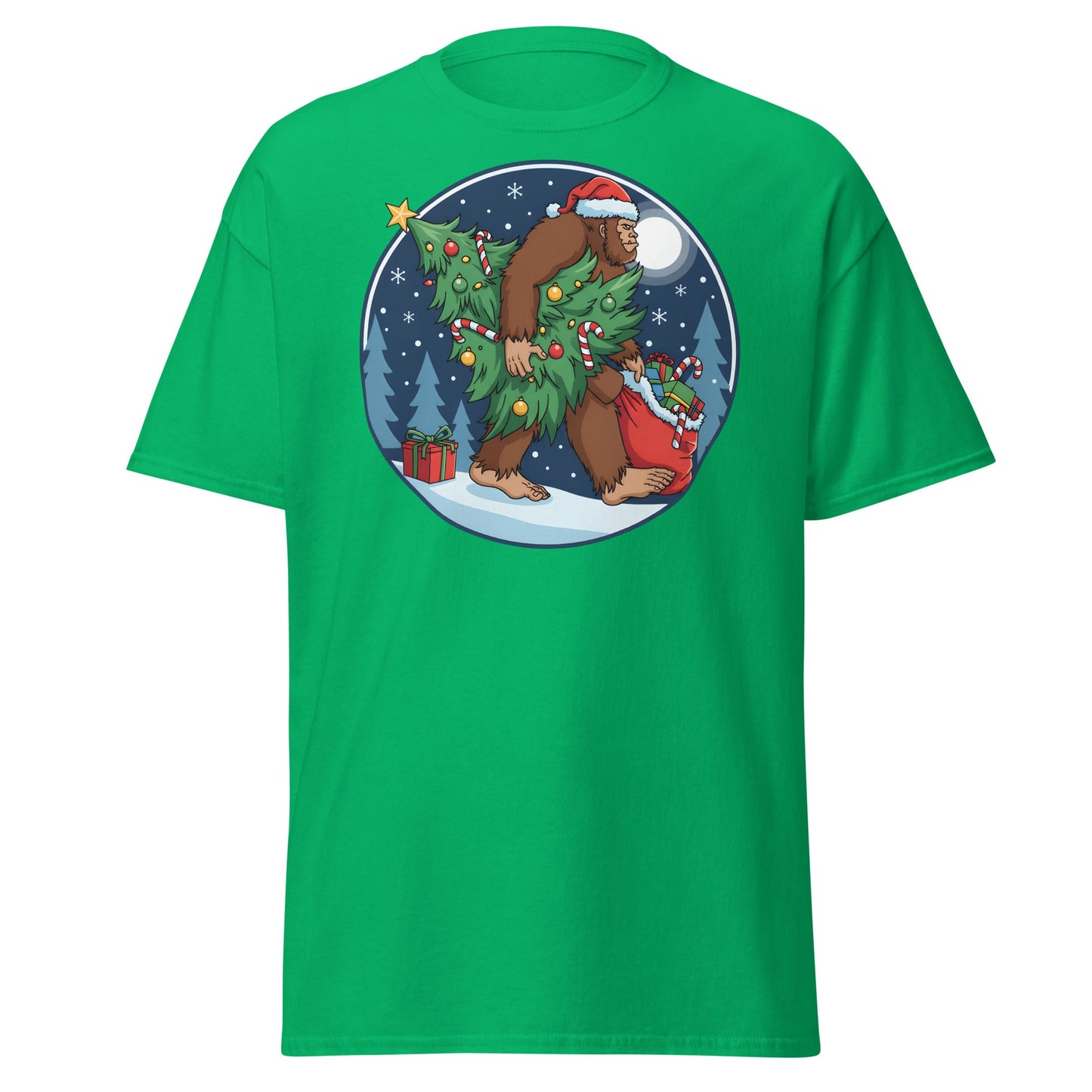 Bigfoot Christmas T-Shirt - Irish Green - T-Shirts Online