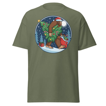 Bigfoot Christmas T-Shirt - Military Green - T-Shirts Online