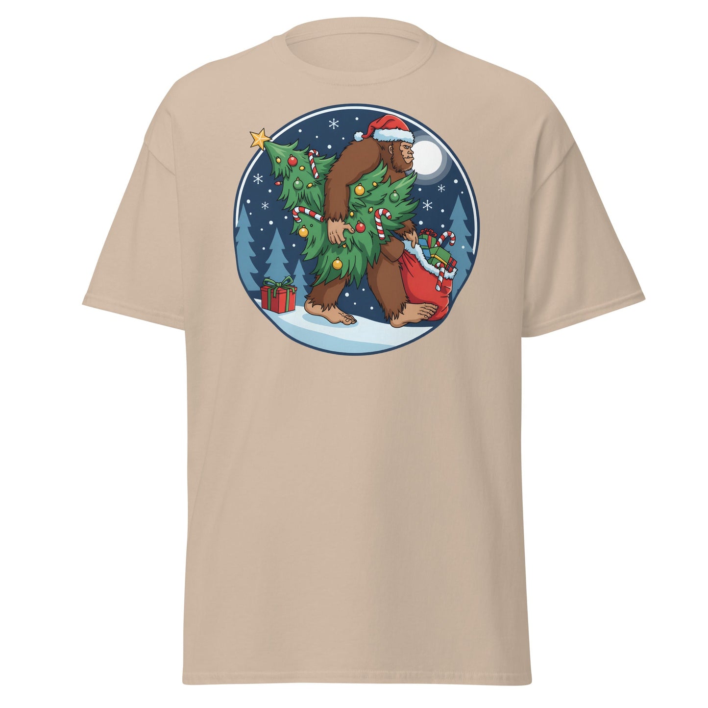 Bigfoot Christmas T-Shirt - Sand - T-Shirts Online