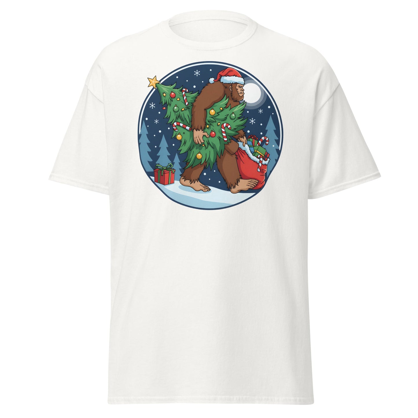 Bigfoot Christmas T-Shirt - White - T-Shirts Online