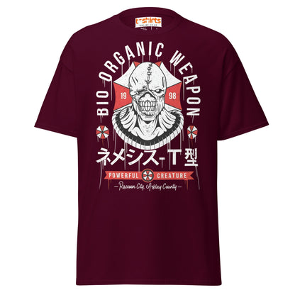 Bio Organic Weapon T-Shirt | Nemesis Creature Design - Maroon - T-Shirts Online