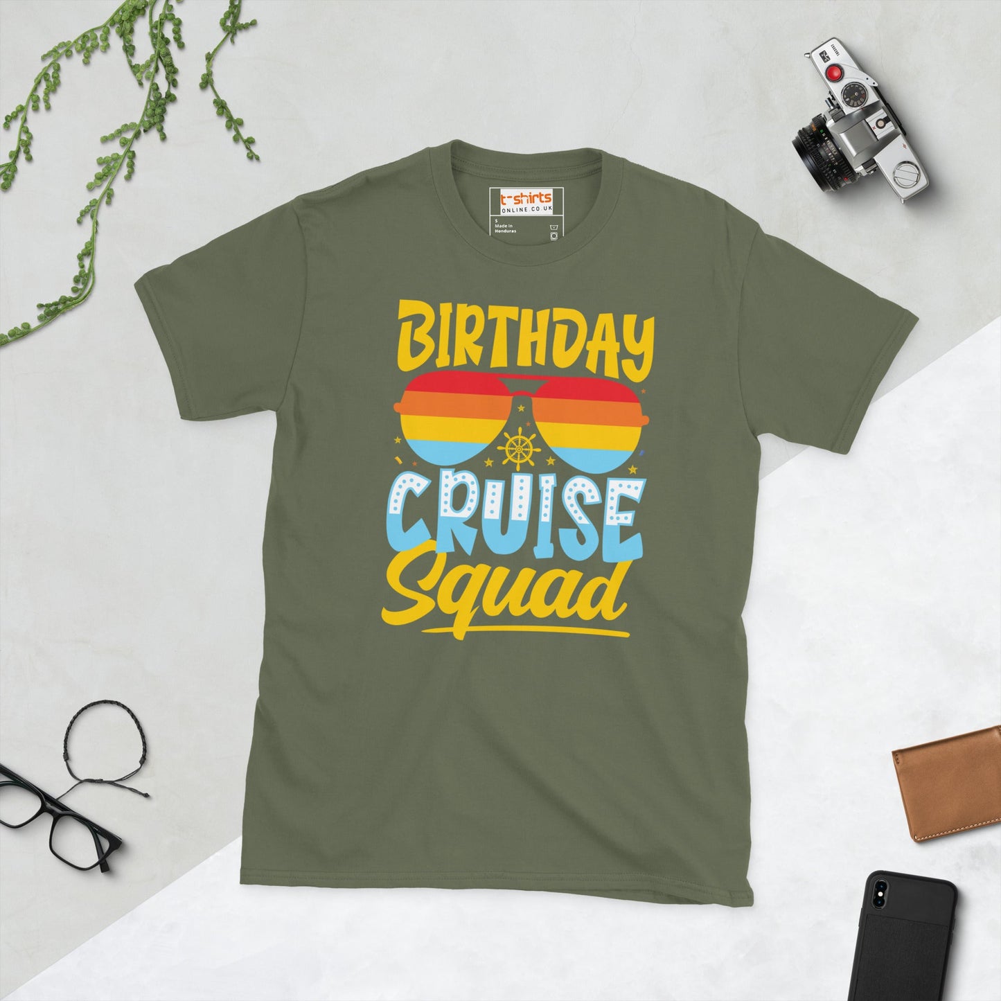 Birthday Cruise Squad T-Shirt - Military Green - T-Shirts Online