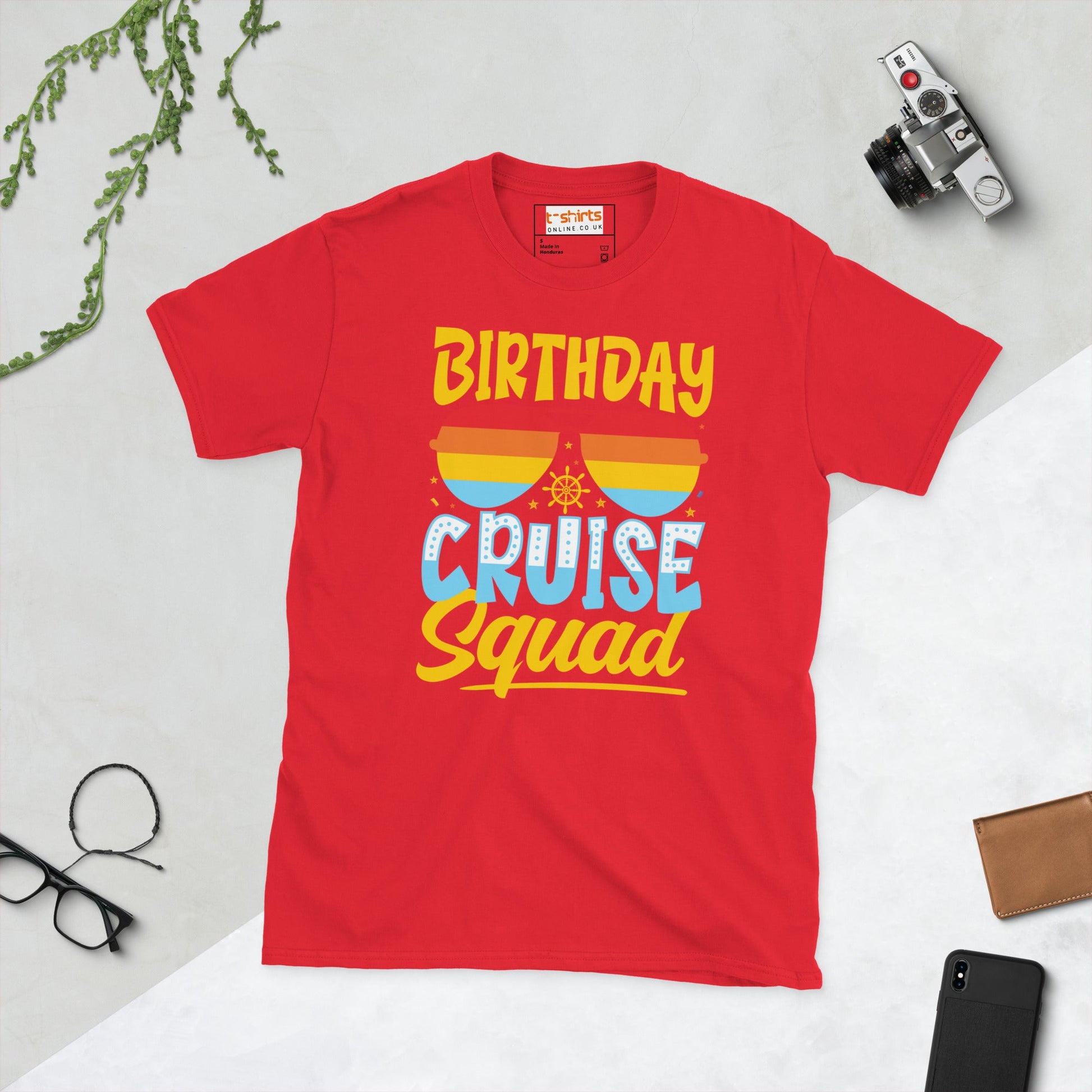 Birthday Cruise Squad T-Shirt - Red - T-Shirts Online