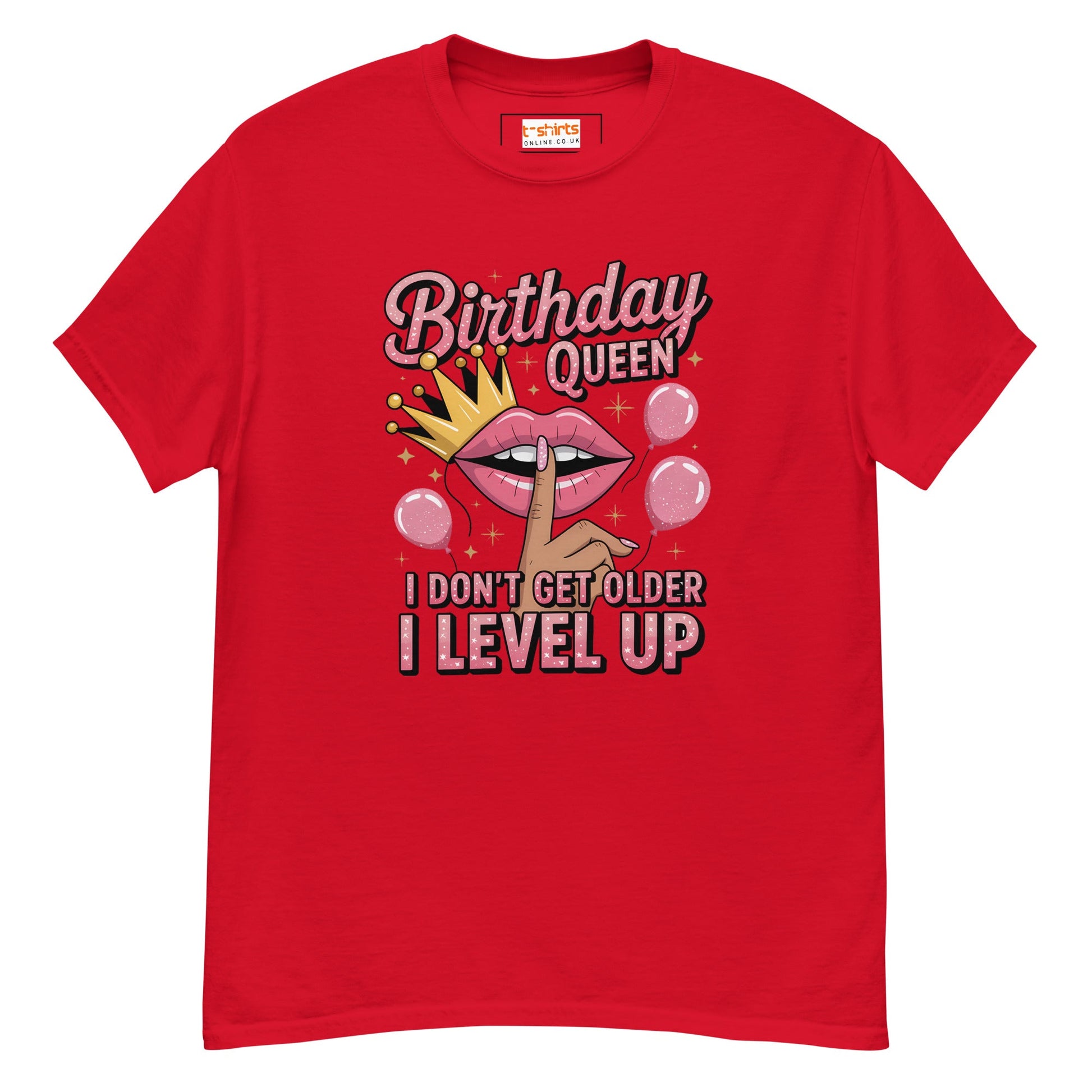 Birthday Queen | Humorous Birthday T-Shirt - Red - T-Shirts Online