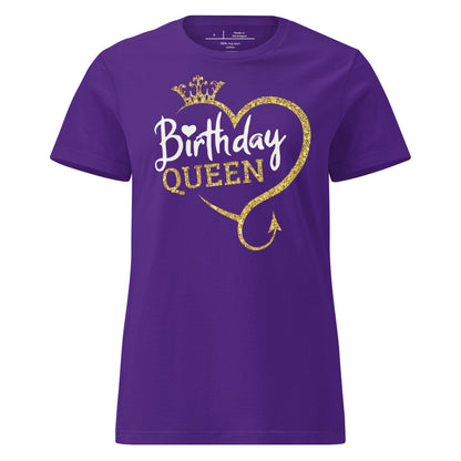 Birthday Queen T-Shirt – Sparkling Gold Glitter Crown Tee - Purple - T-Shirts Online