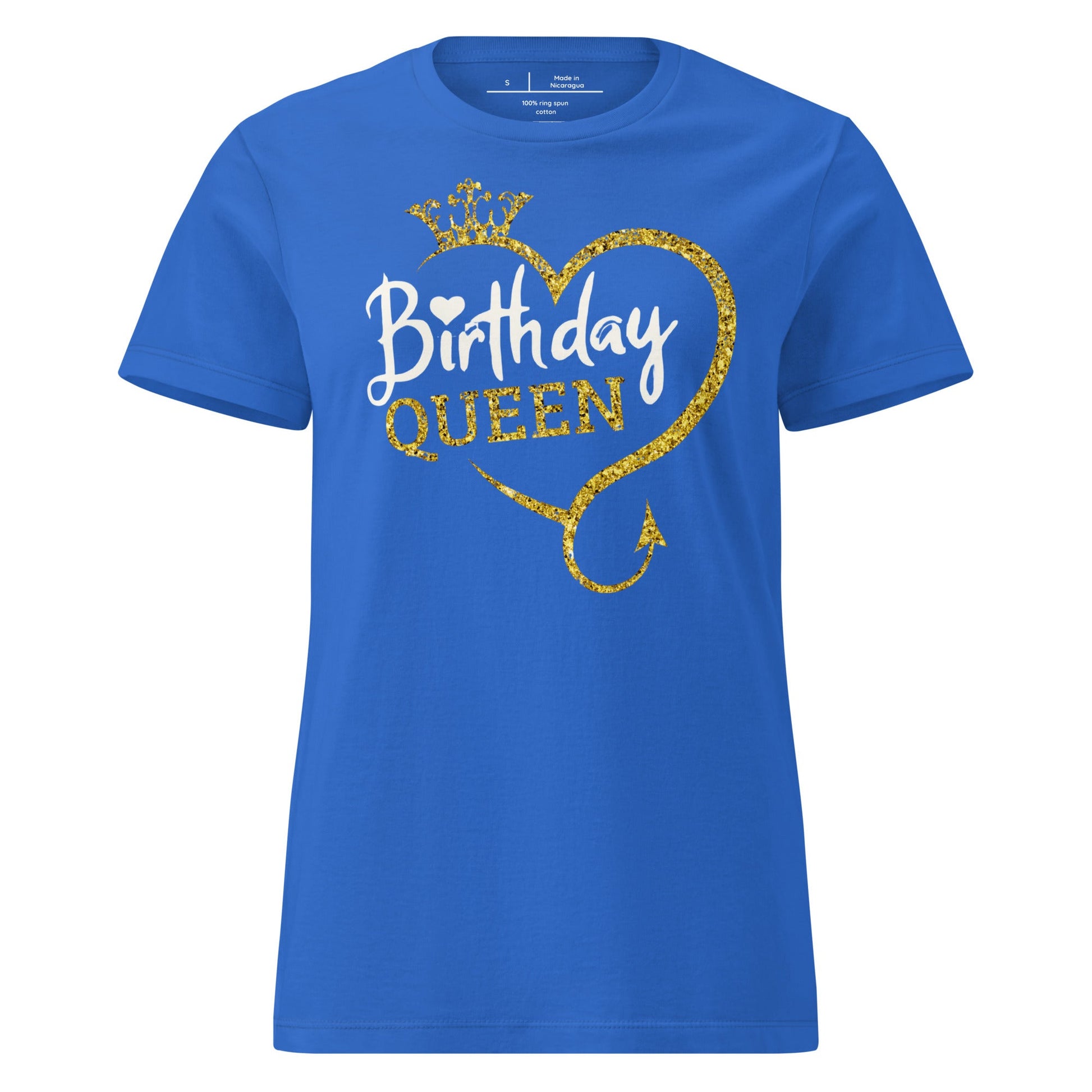 Birthday Queen T-Shirt – Sparkling Gold Glitter Crown Tee - Royal - T-Shirts Online