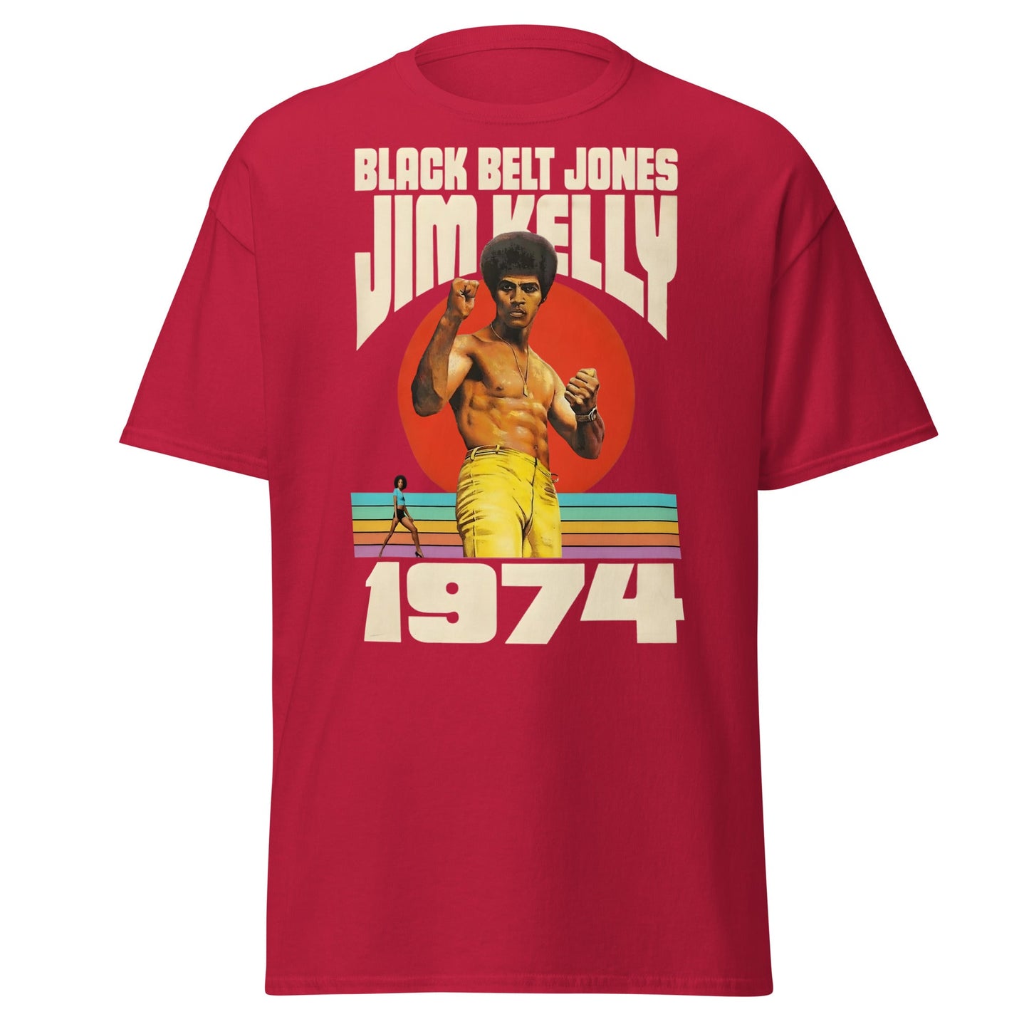 Black Belt Jones 1974 T-Shirt - Retro Jim Kelly Martial Arts - Cardinal - T-Shirts Online
