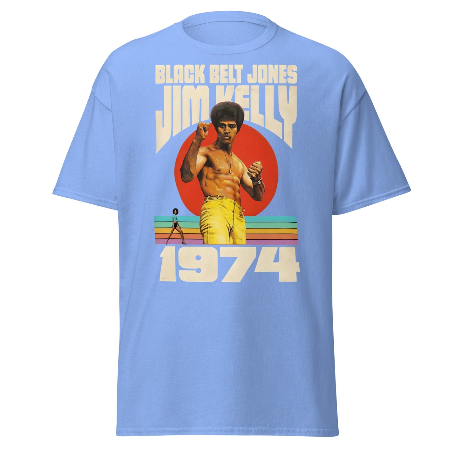 Black Belt Jones 1974 T-Shirt - Retro Jim Kelly Martial Arts - Carolina Blue - T-Shirts Online