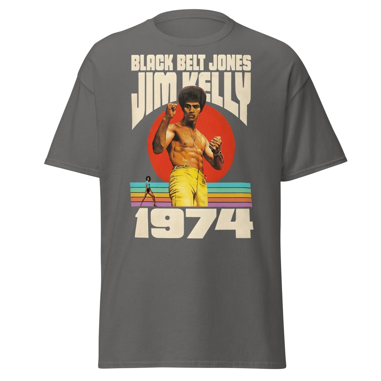 Black Belt Jones 1974 T-Shirt - Retro Jim Kelly Martial Arts - Charcoal - T-Shirts Online