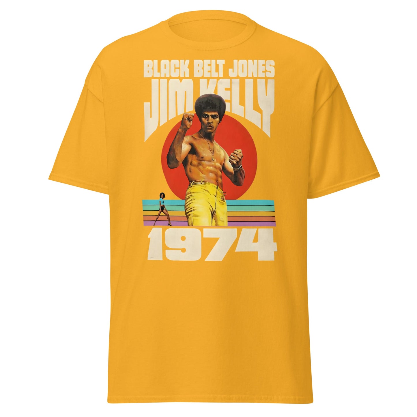 Black Belt Jones 1974 T-Shirt - Retro Jim Kelly Martial Arts - Gold - T-Shirts Online