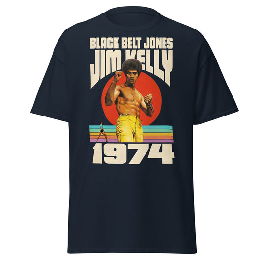 Black Belt Jones 1974 T-Shirt - Retro Jim Kelly Martial Arts - Navy - T-Shirts Online