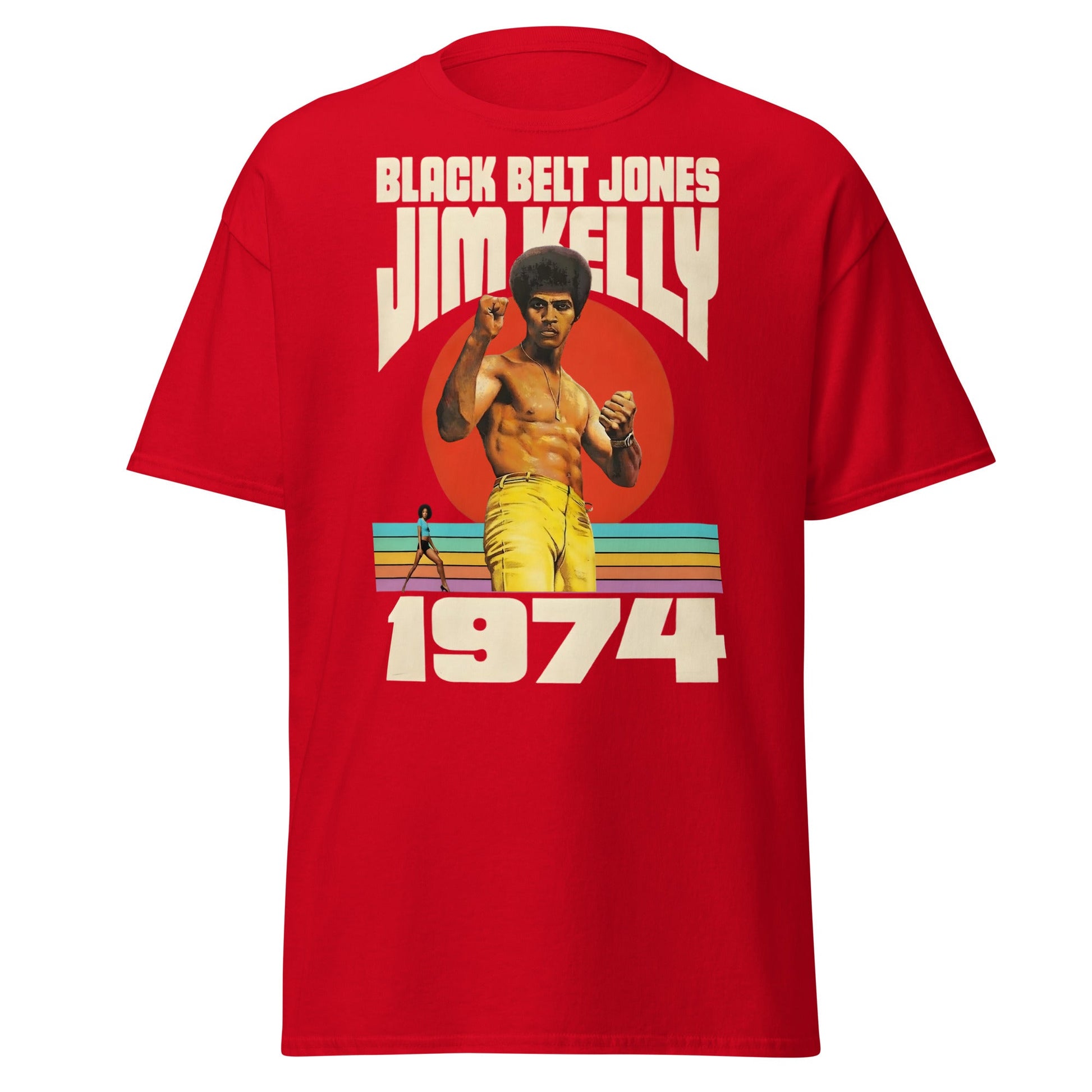 Black Belt Jones 1974 T-Shirt - Retro Jim Kelly Martial Arts - Red - T-Shirts Online