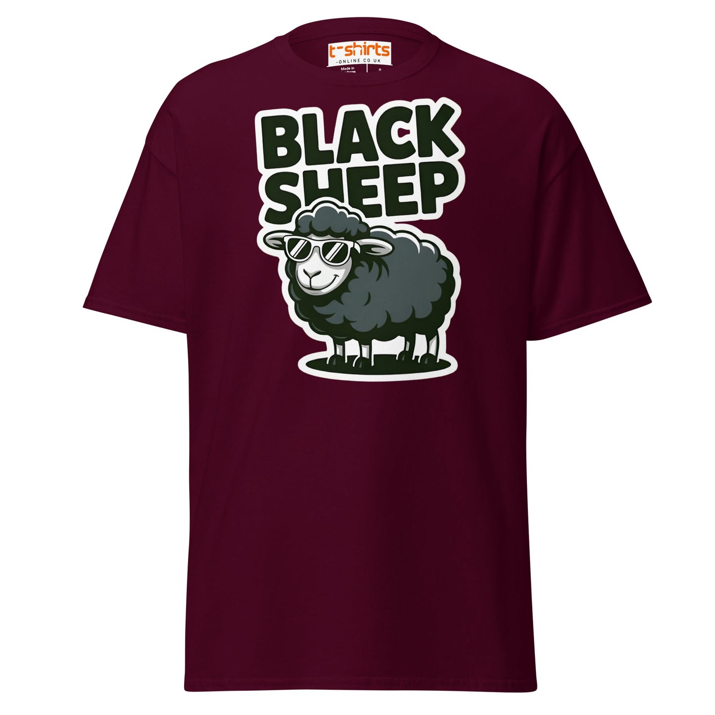 Black Sheep T-Shirt | Funny Cool Rebel Tee - Maroon - T-Shirts Online