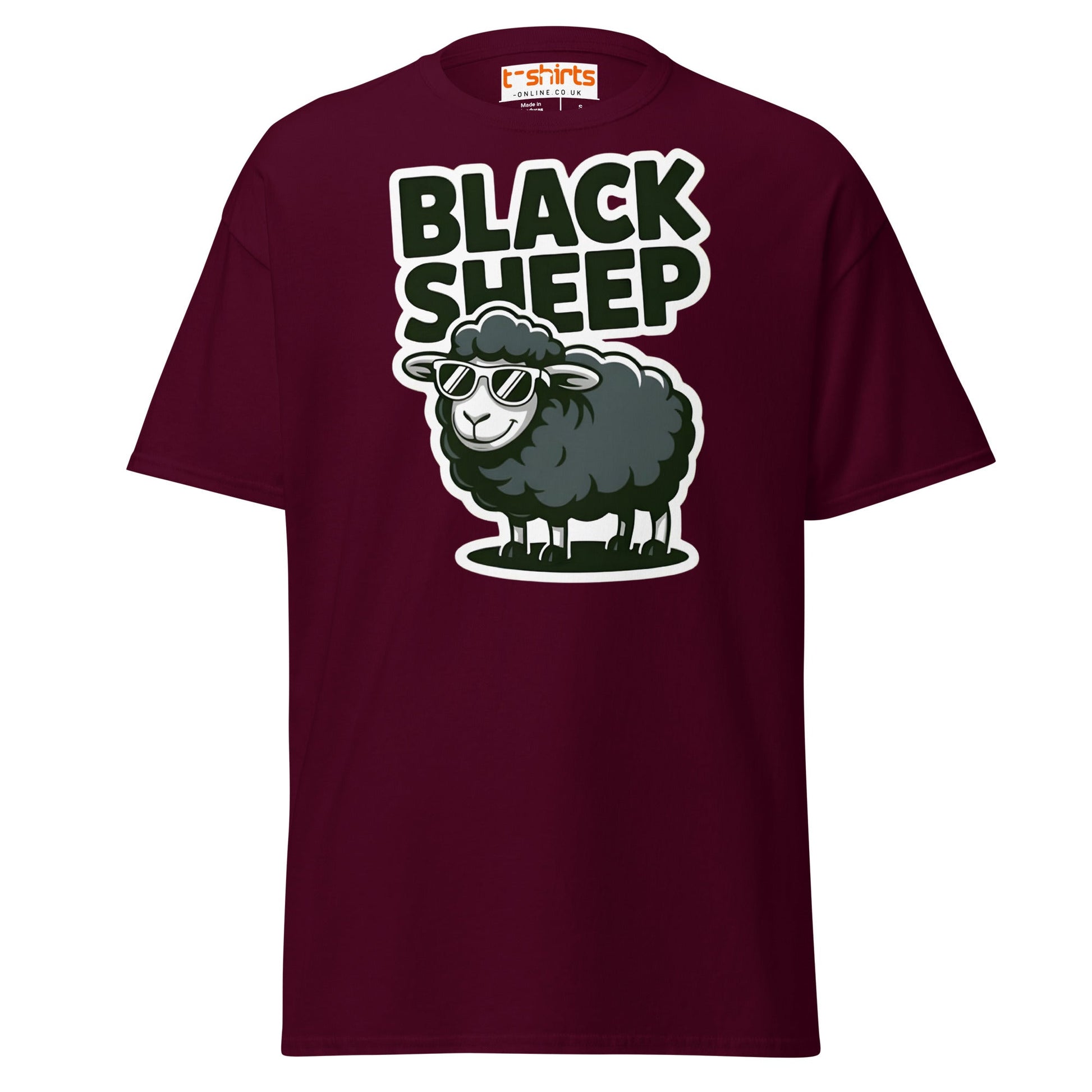 Black Sheep T-Shirt | Funny Cool Rebel Tee - Maroon - T-Shirts Online