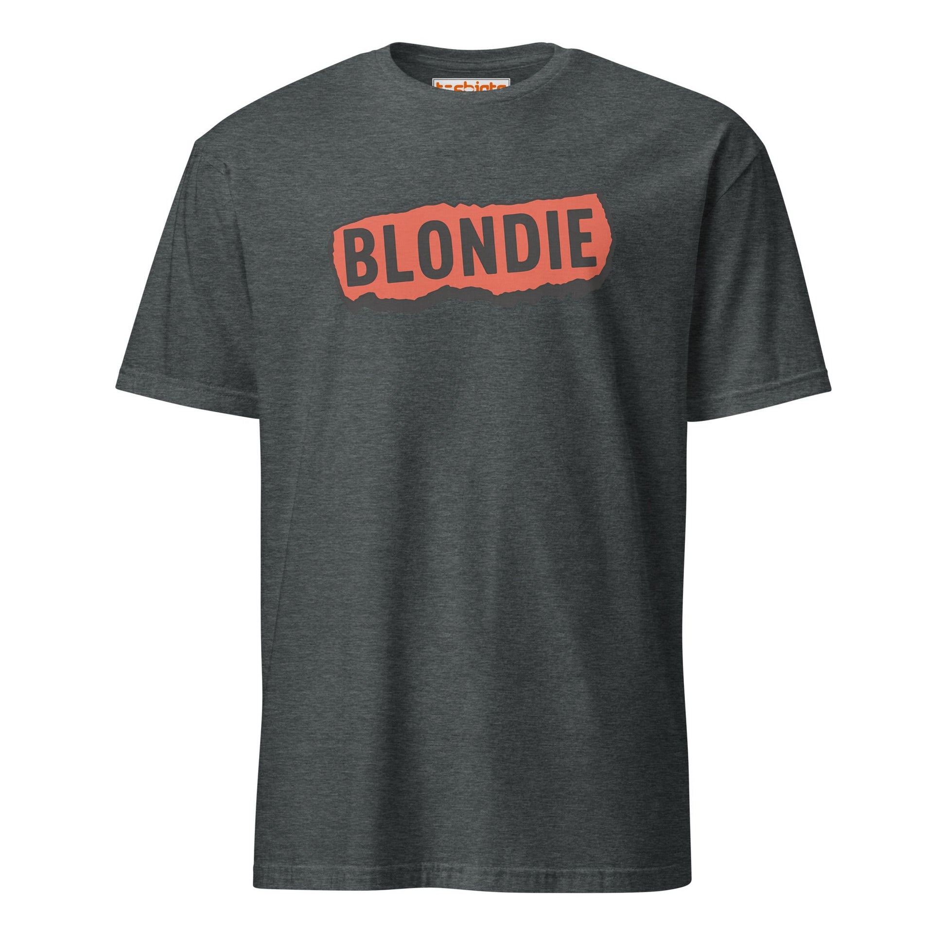 Blondie Rock Band Ripped Logo T-Shirt - Dark Heather - T-Shirts Online