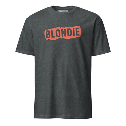 Blondie Rock Band Ripped Logo T-Shirt - Dark Heather - T-Shirts Online