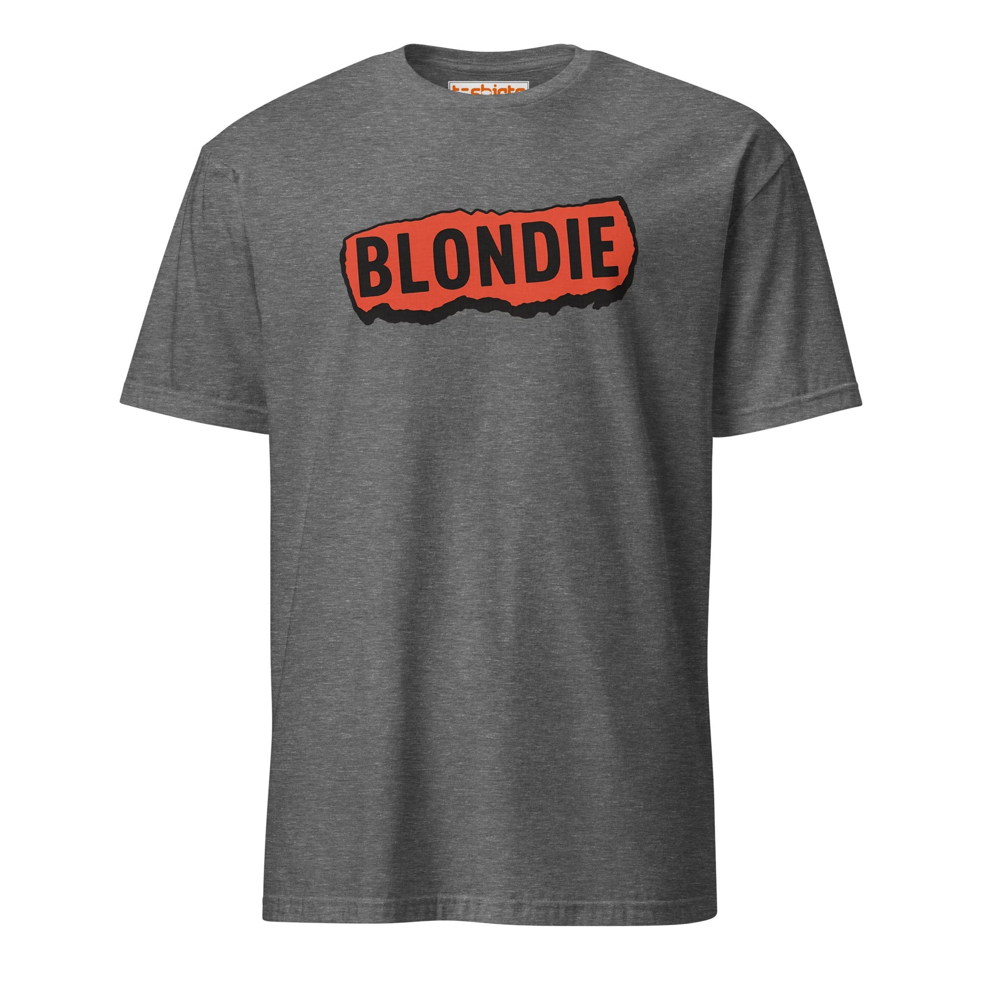Blondie Rock Band Ripped Logo T-Shirt - Graphite Heather - T-Shirts Online
