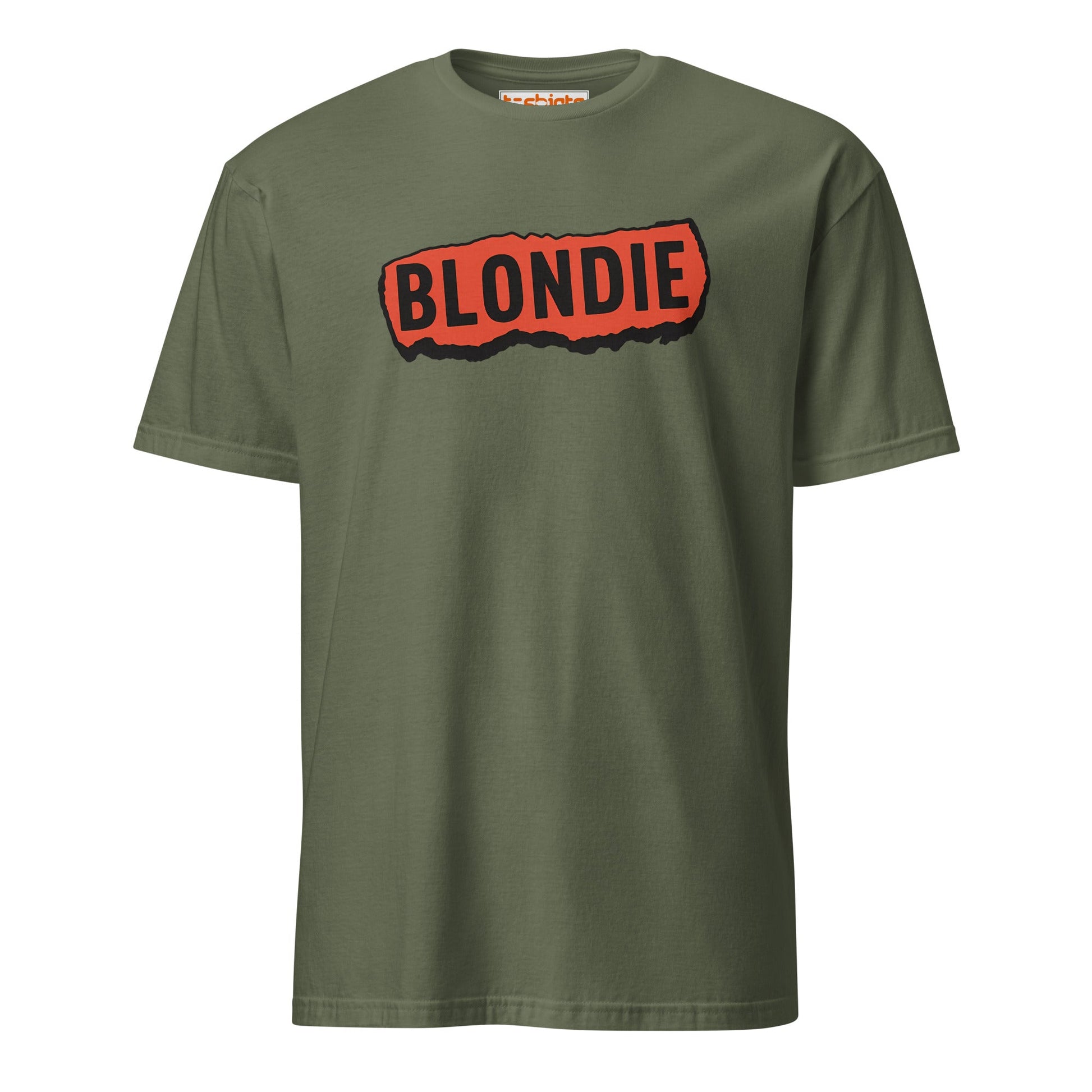Blondie Rock Band Ripped Logo T-Shirt - Military Green - T-Shirts Online