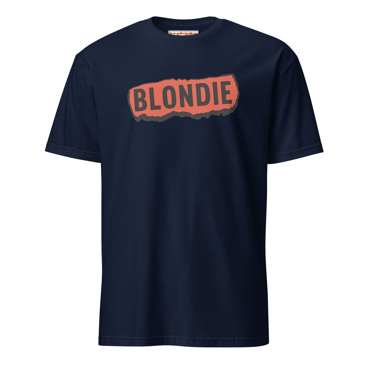 Blondie Rock Band Ripped Logo T-Shirt - Navy - T-Shirts Online