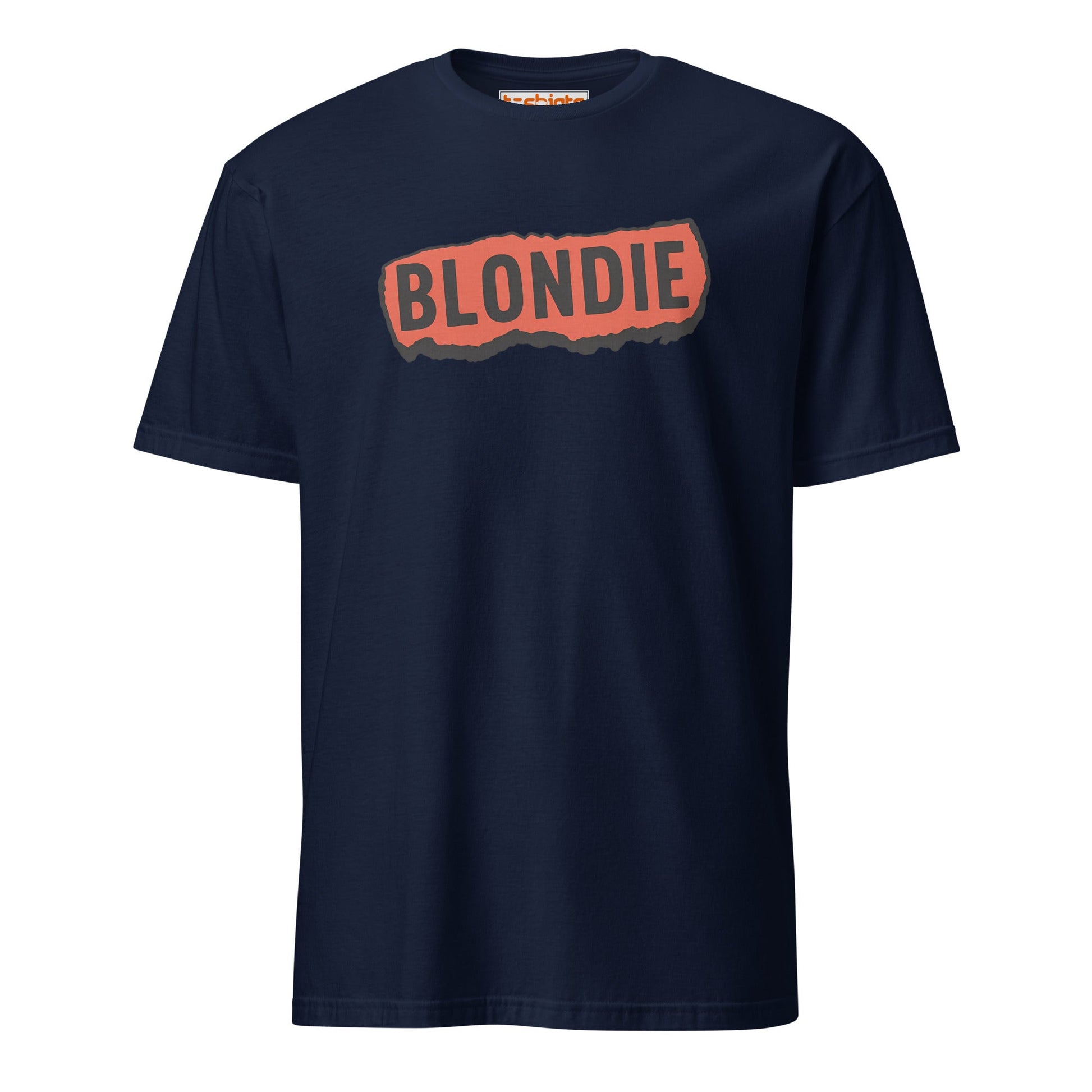 Blondie Rock Band Ripped Logo T-Shirt - Navy - T-Shirts Online