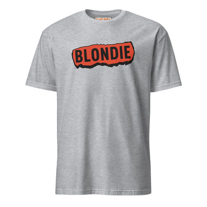 Blondie Rock Band Ripped Logo T-Shirt - Sport Grey - T-Shirts Online