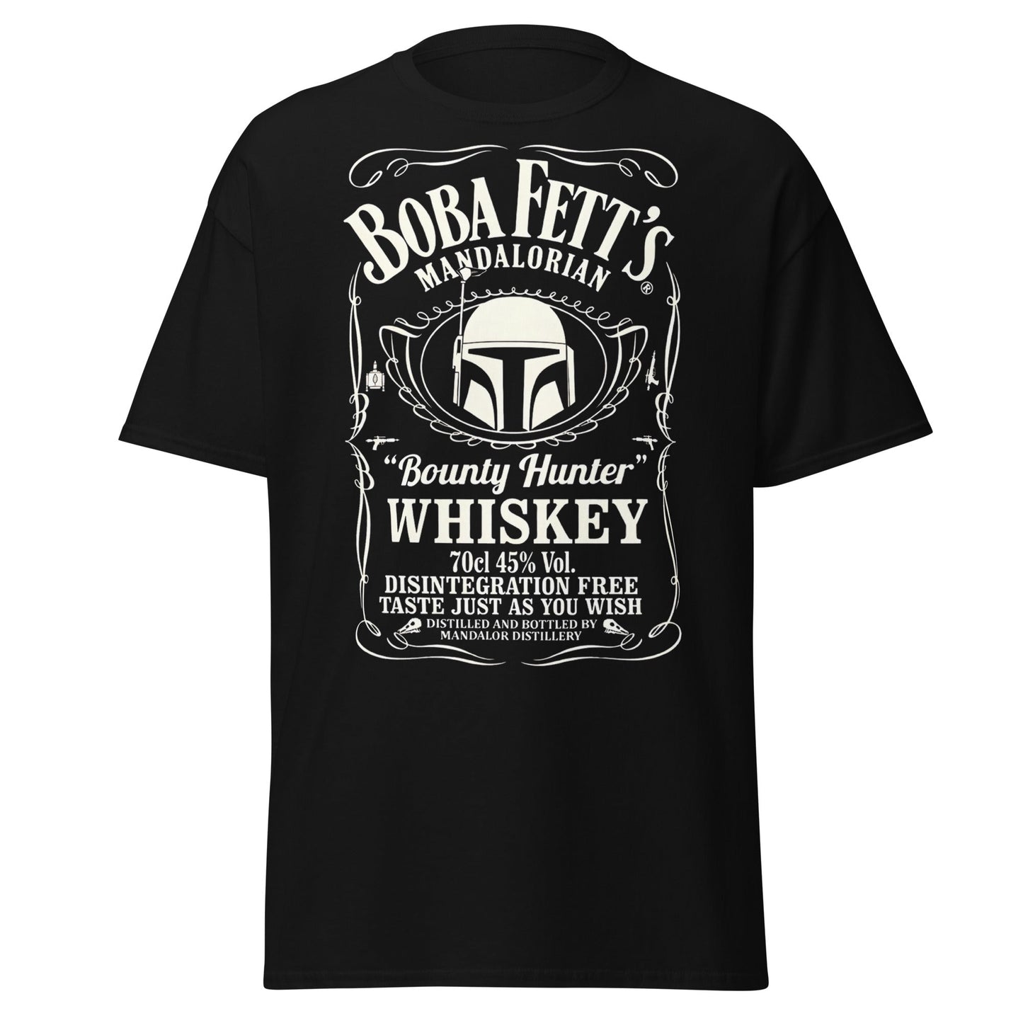 Boba Fett Whiskey T-Shirt - Mandalorian Bounty Hunter Tee - Black - T-Shirts Online