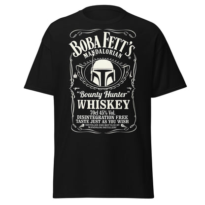 Boba Fett Whiskey T-Shirt - Mandalorian Bounty Hunter Tee - Black - T-Shirts Online