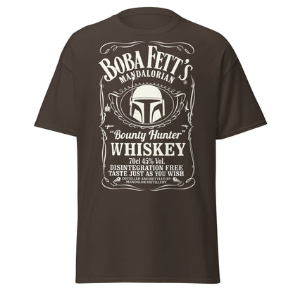 Boba Fett Whiskey T-Shirt - Mandalorian Bounty Hunter Tee - Dark Chocolate - T-Shirts Online