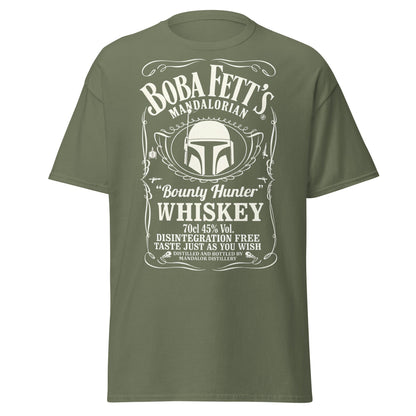 Boba Fett Whiskey T-Shirt - Mandalorian Bounty Hunter Tee - Military Green - T-Shirts Online