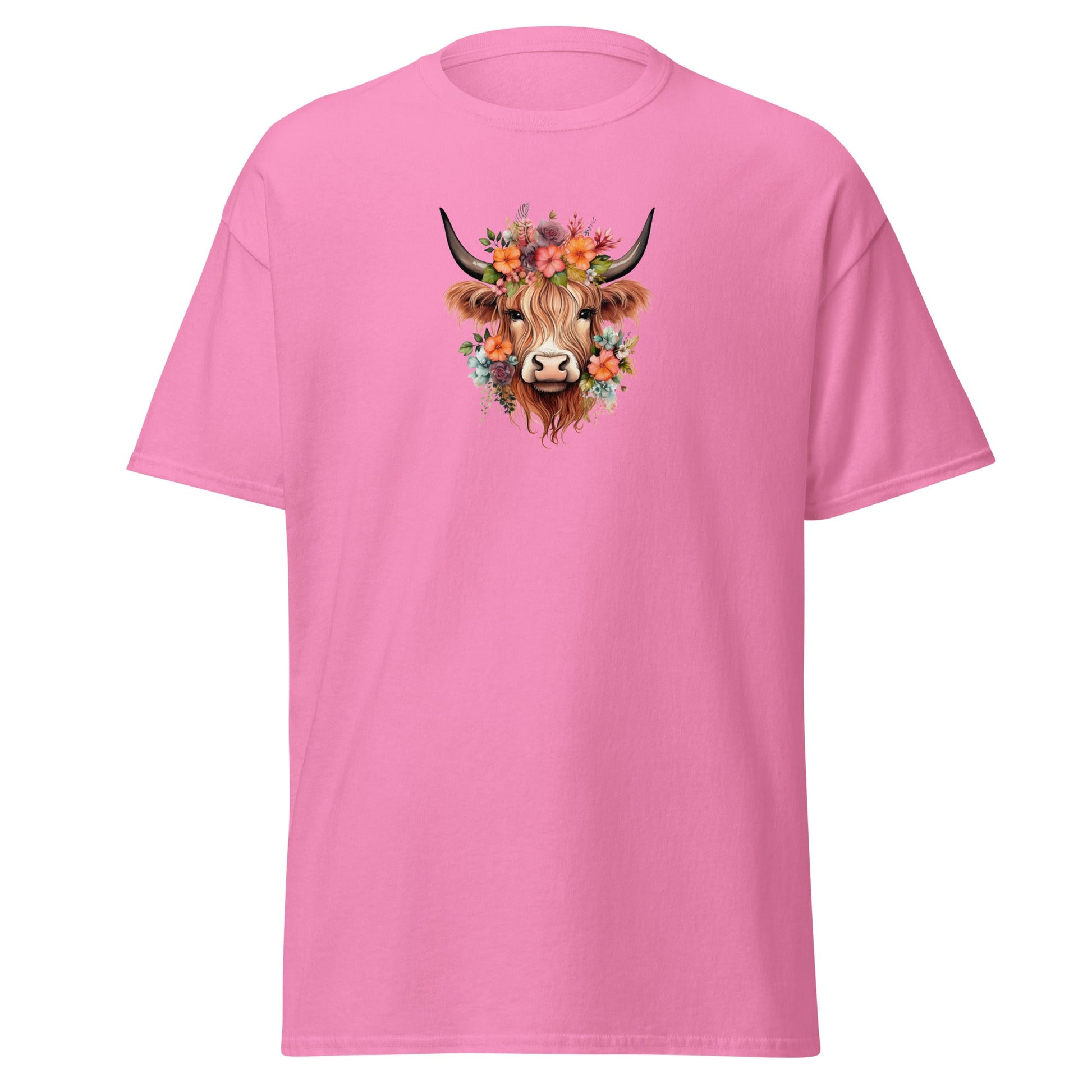 Boho Highland Cow | Highland Cow T-Shirt - Azalea - T-Shirts Online