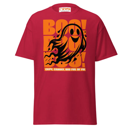 BOO! Ghost Halloween T-Shirt - Cardinal - T-Shirts Online