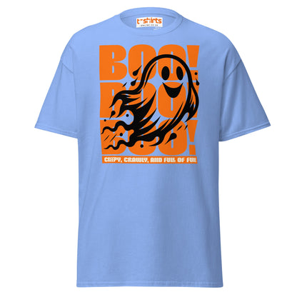 BOO! Ghost Halloween T-Shirt - Carolina Blue - T-Shirts Online
