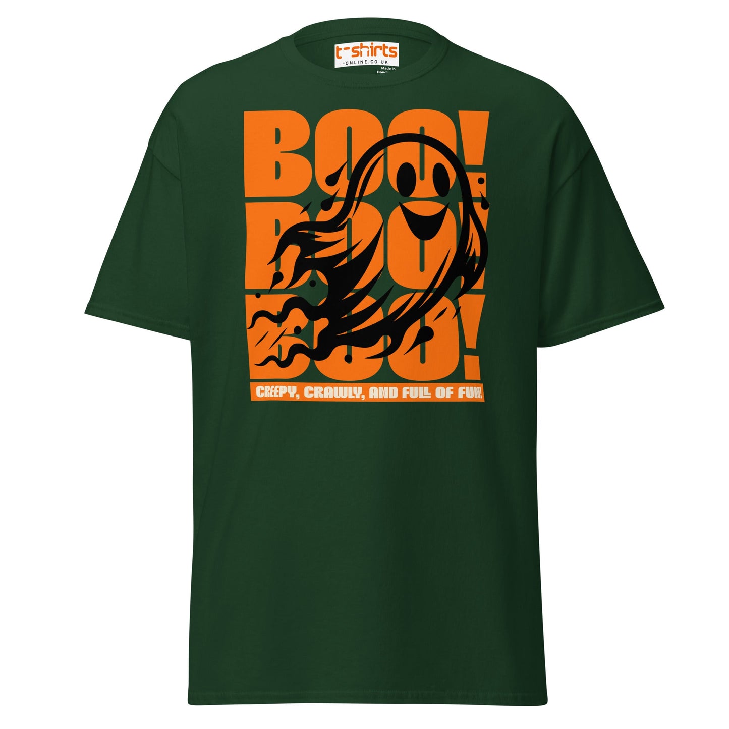 BOO! Ghost Halloween T-Shirt - Forest Green - T-Shirts Online