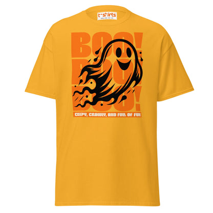 BOO! Ghost Halloween T-Shirt - Gold - T-Shirts Online