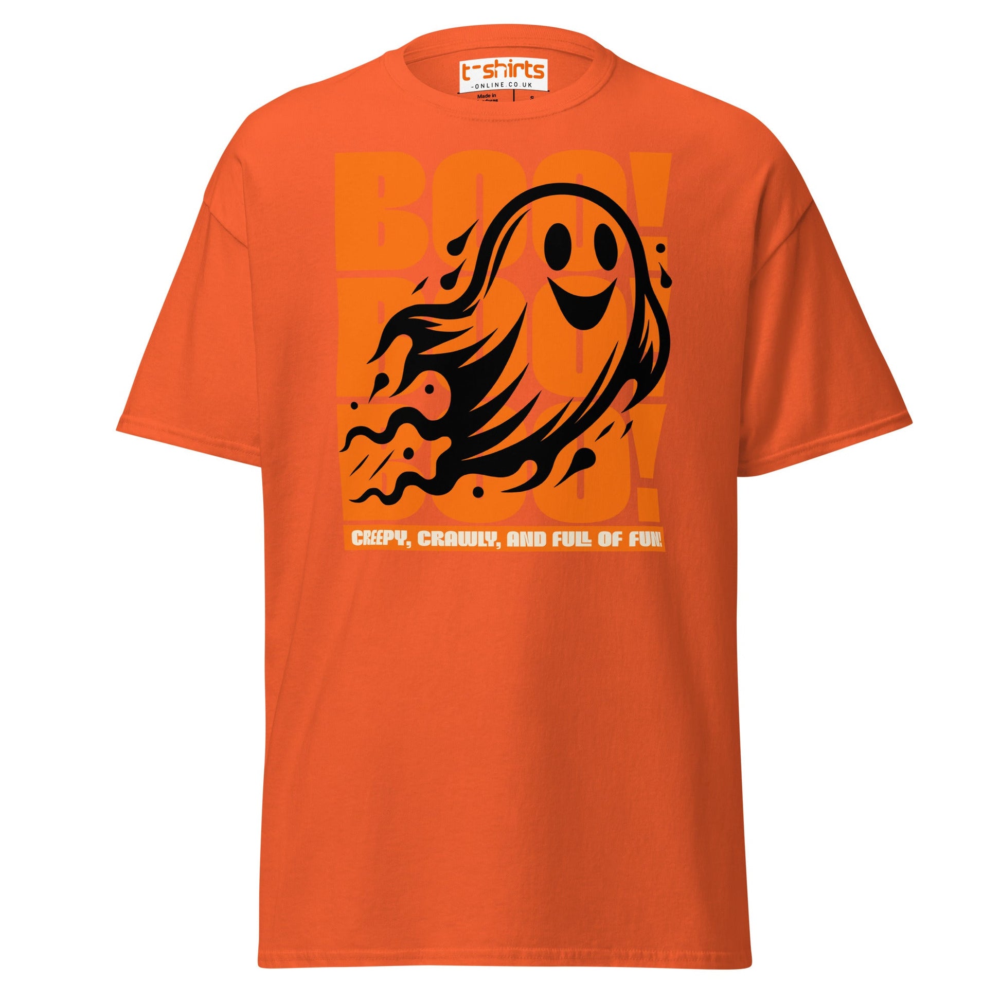 BOO! Ghost Halloween T-Shirt - Orange - T-Shirts Online