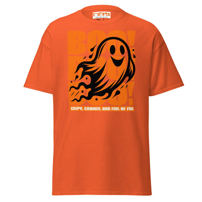 BOO! Ghost Halloween T-Shirt - Orange - T-Shirts Online