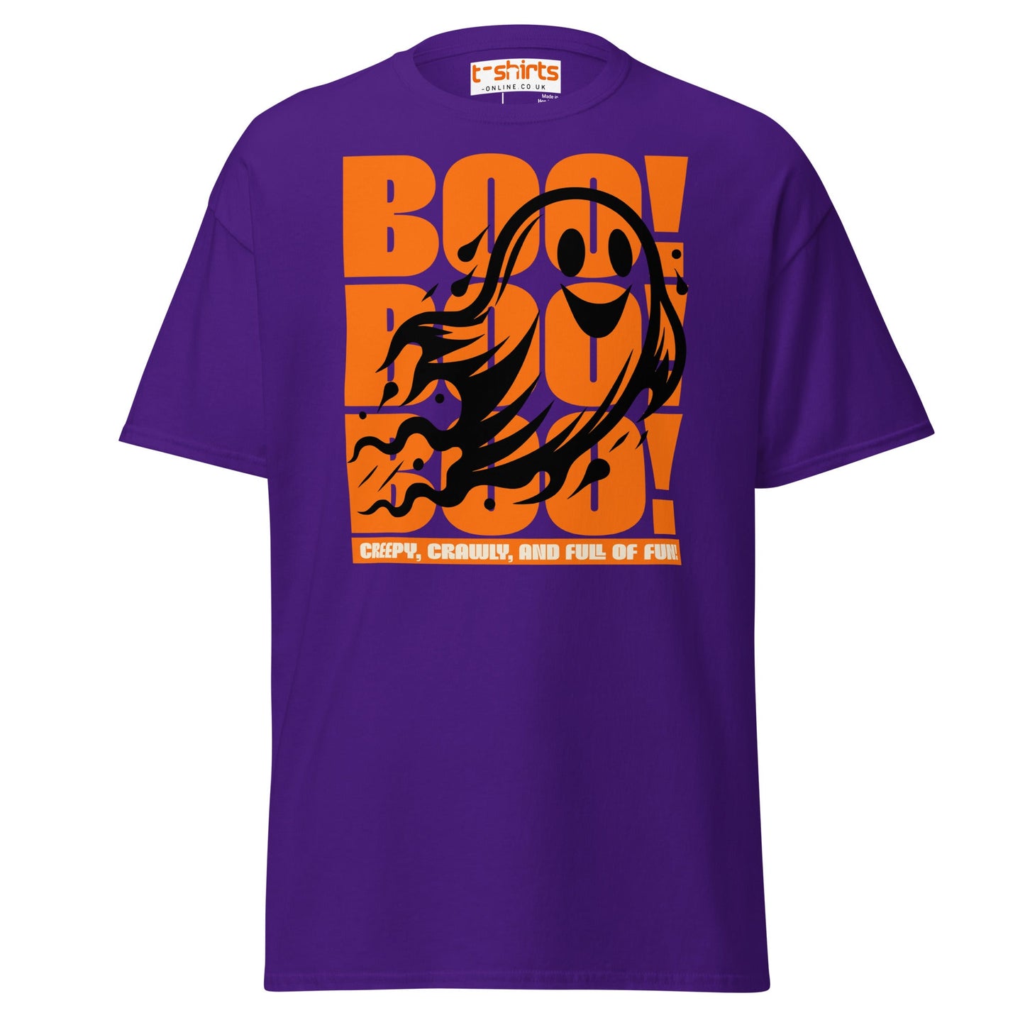 BOO! Ghost Halloween T-Shirt - Purple - T-Shirts Online