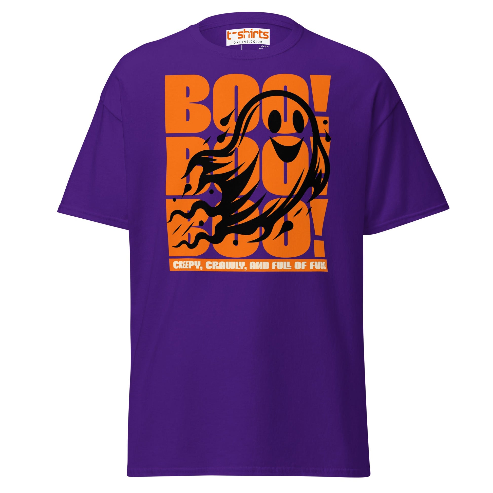 BOO! Ghost Halloween T-Shirt - Purple - T-Shirts Online