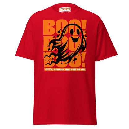 BOO! Ghost Halloween T-Shirt - Red - T-Shirts Online