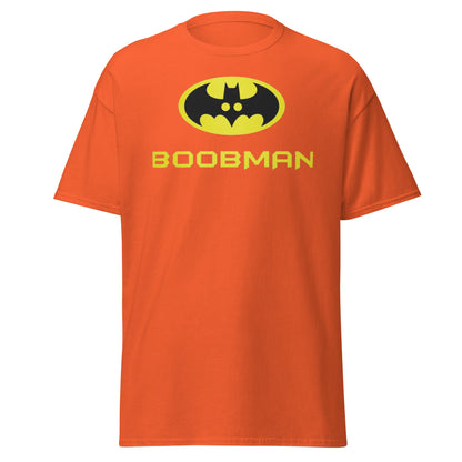 Boobman T-Shirt - Funny Batman Parody Tee - Orange - T-Shirts Online