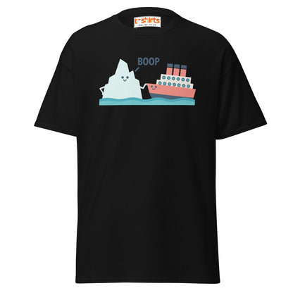 Boop Iceberg & Ship T-Shirt – Cute Nautical Tee - Black - T-Shirts Online
