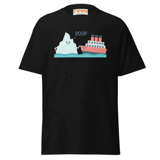 Boop Iceberg & Ship T-Shirt – Cute Nautical Tee - Black - T-Shirts Online