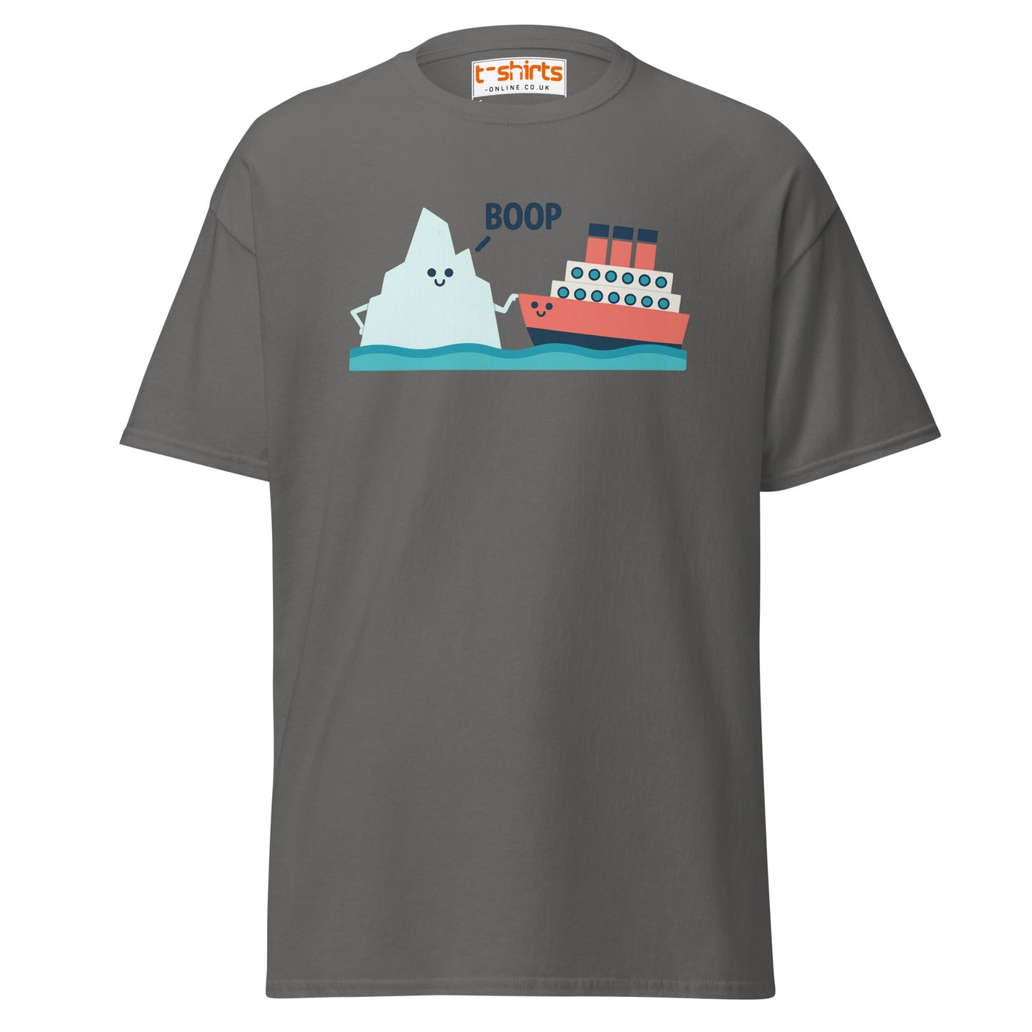 Boop Iceberg & Ship T-Shirt – Cute Nautical Tee - Charcoal - T-Shirts Online