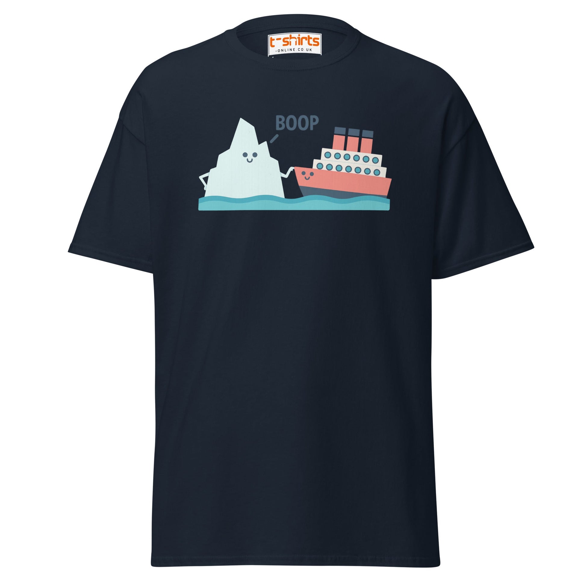 Boop Iceberg & Ship T-Shirt – Cute Nautical Tee - Navy - T-Shirts Online