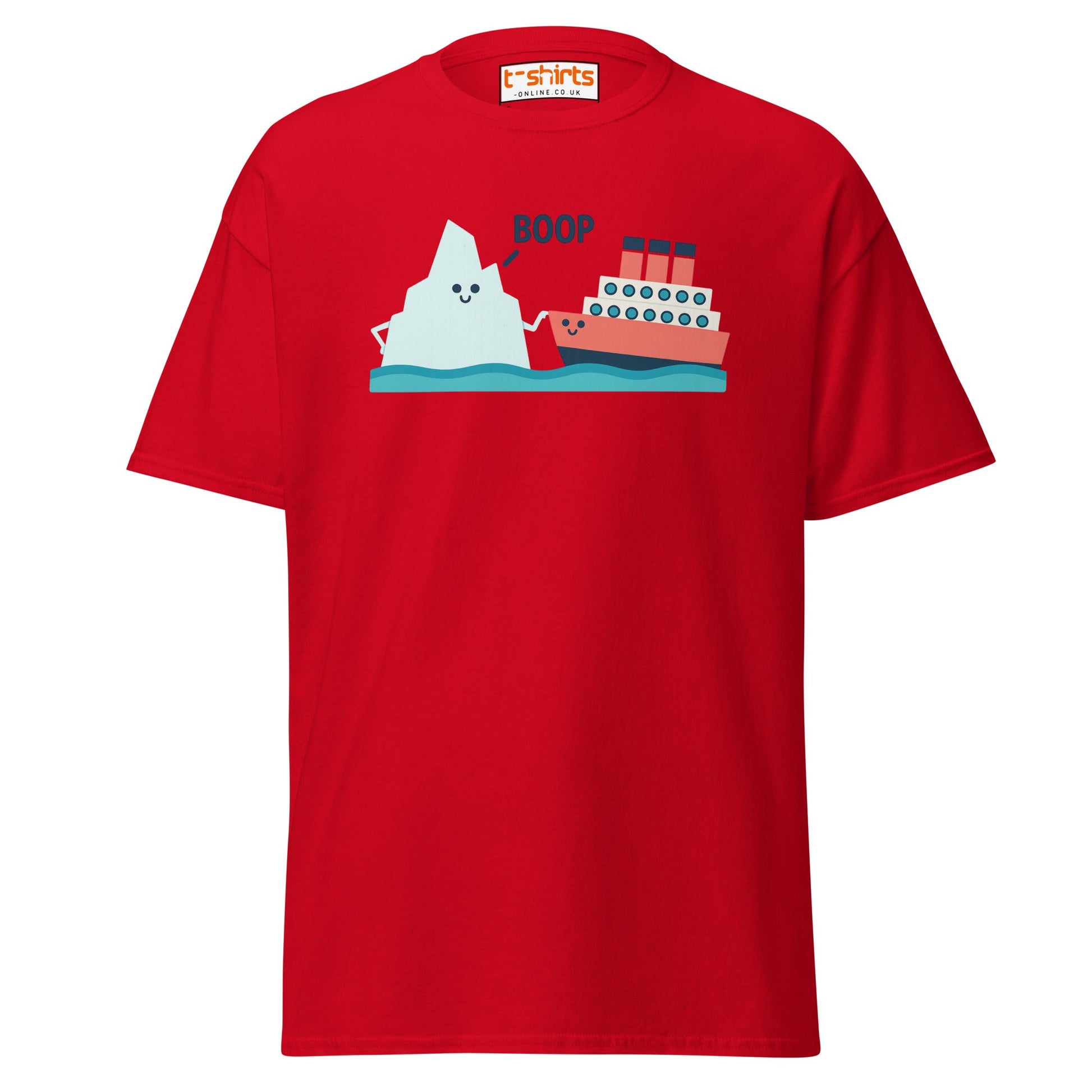 Boop Iceberg & Ship T-Shirt – Cute Nautical Tee - Red - T-Shirts Online