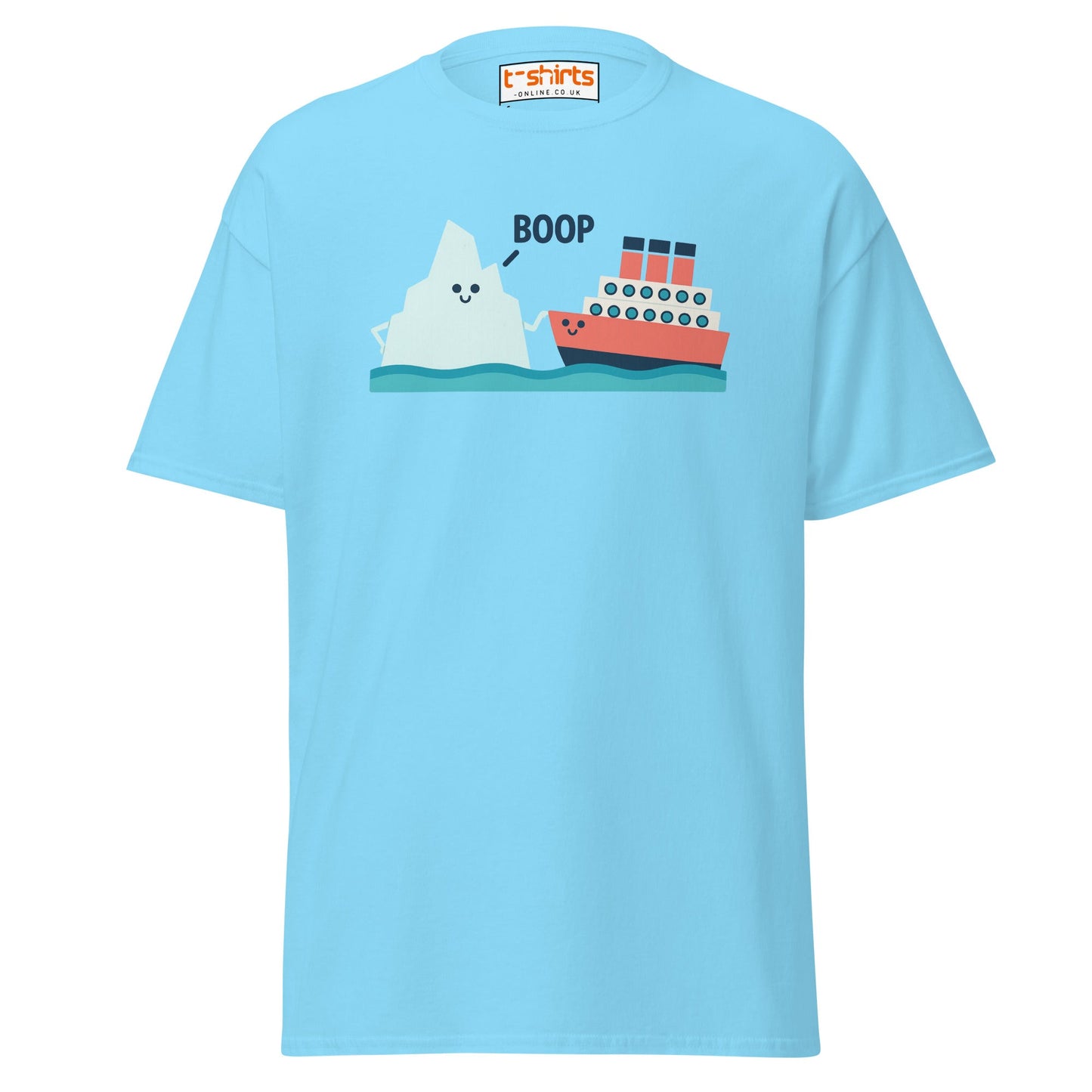 Boop Iceberg & Ship T-Shirt – Cute Nautical Tee - Sky - T-Shirts Online