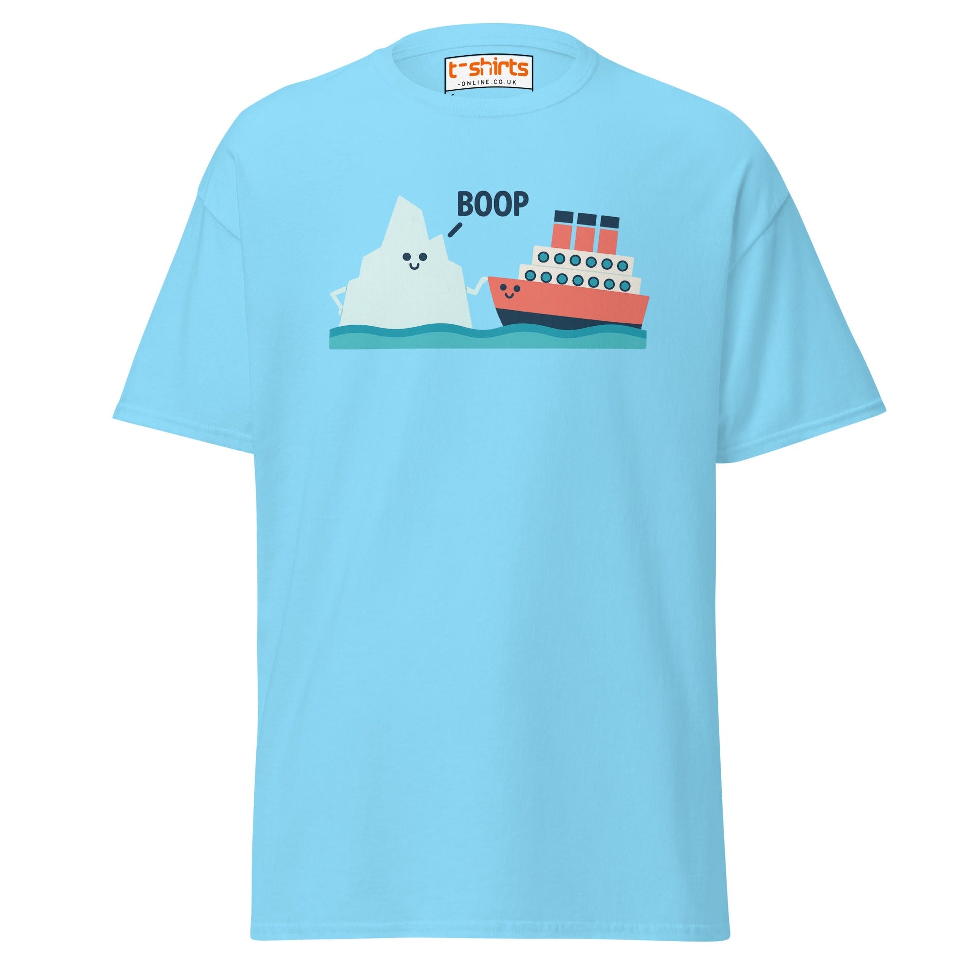 Boop Iceberg & Ship T-Shirt – Cute Nautical Tee - Sky - T-Shirts Online